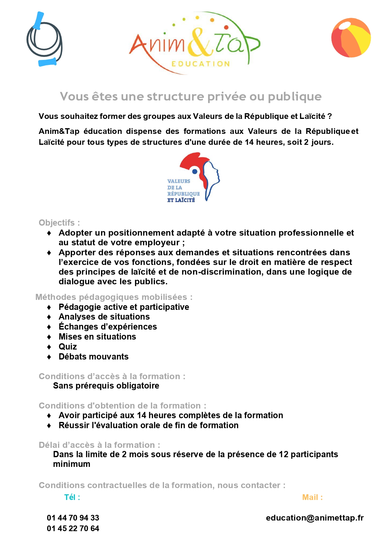 Formation Valeurs de la République et Laïcité